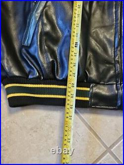Vtg Green Bay Packers NFL Giii Faux Leather Jacket Zip Up Coat Football XXL