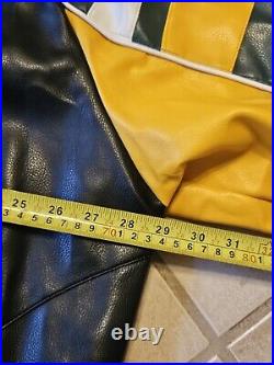 Vtg Green Bay Packers NFL Giii Faux Leather Jacket Zip Up Coat Football XXL