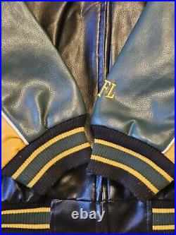 Vtg Green Bay Packers NFL Giii Faux Leather Jacket Zip Up Coat Football XXL