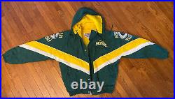 Vtg Green Bay Packers Starter NFL Pro Line Jacket Men's Medium Puffer Zip 90 EUC